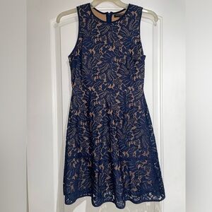 Banana Republic Navy Lace Sleeveless Dress